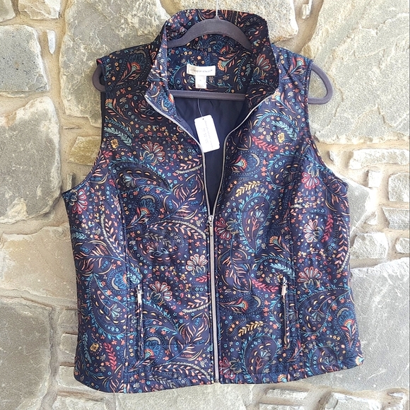 Christopher & Banks Jackets & Blazers - NWT Floral Puffer Vest